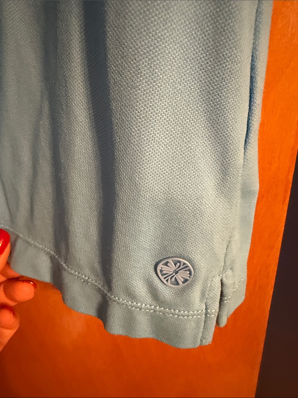 Lilly Pulitzer Sky Blue Short Sleeve Ruffle V-Neck Tee - Picture 3 of 4